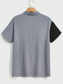 Manfinity Homme Men Letter Patched Detail Colourblock Polo Shirt - Multicolor - View 2