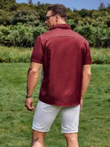 Manfinity Men Plus Two Tone Button Up Shirt - Multicolor - View 2