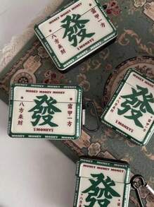 Chinese Character Print Case Compatible With Airpods - Multicolor - View 3