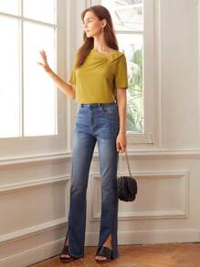 MOTF PREMIUM MODAL TWIST T-SHIRT - Brown - View 6