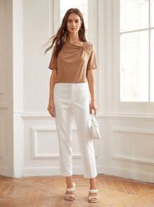 MOTF PREMIUM CROPPED TAILORED PANTS - White - View 3