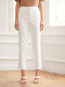MOTF PREMIUM CROPPED TAILORED PANTS - White - View 5