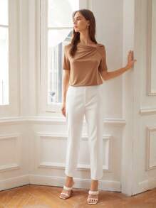 MOTF PREMIUM CROPPED TAILORED PANTS - White - View 7