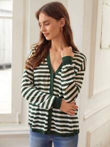 SHEIN LUNE Lyocell Button Through Cardigan - Multicolor - View 6