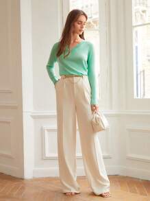 SHEIN Unity Wool Mix Ribbed Sweater