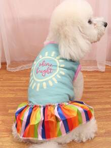 1 váy thú cưng đồ họa mặt trời & chữ cái cho chó và mèo cho mùa hè - Nhiều màu - Xem 2