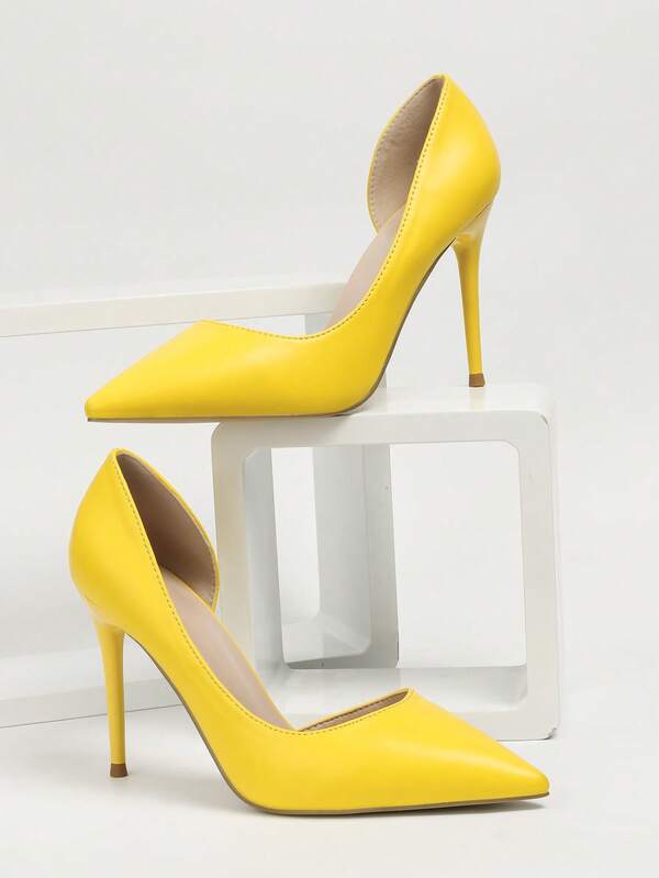 Women Minimalist Court Pumps, Point Toe Stiletto Heeled Funky Pumps