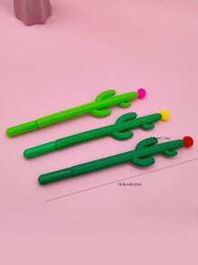 1 bộ/3 cái (3 Màu) Bút Bi Hình Xương Rồng Dùng Cho Văn Phòng, Học Tập - màu đen - Xem 6