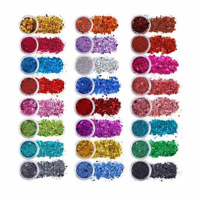 24 hạt kim tuyến trang trí móng tay, phụ kiện làm móng, trang sức móng tay tự làm.