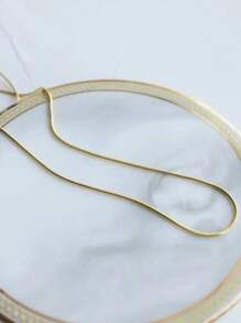 Minimalist Chain Necklace - Yellow Gold - View 3