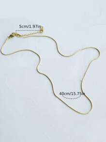 Minimalist Chain Necklace - Yellow Gold - View 4