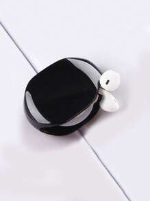 1pc ABS Solid Color Portable Fixed Take-up Reel Organizer - Black - View 3