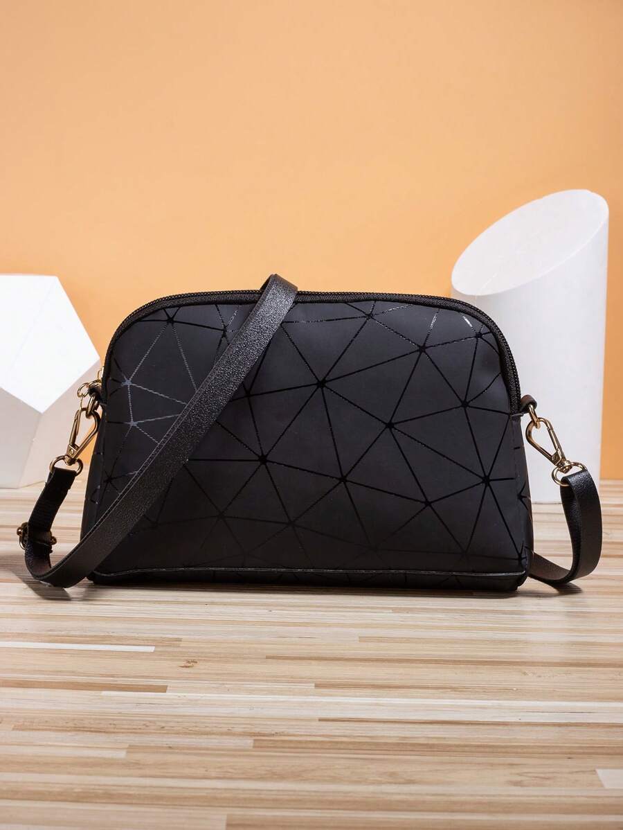 態度十足的新潮簡約休閒肩背包,斜挎胸包 - 黑色 - 查看 1