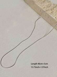 Minimalist Chain Necklace - Silver - View 4
