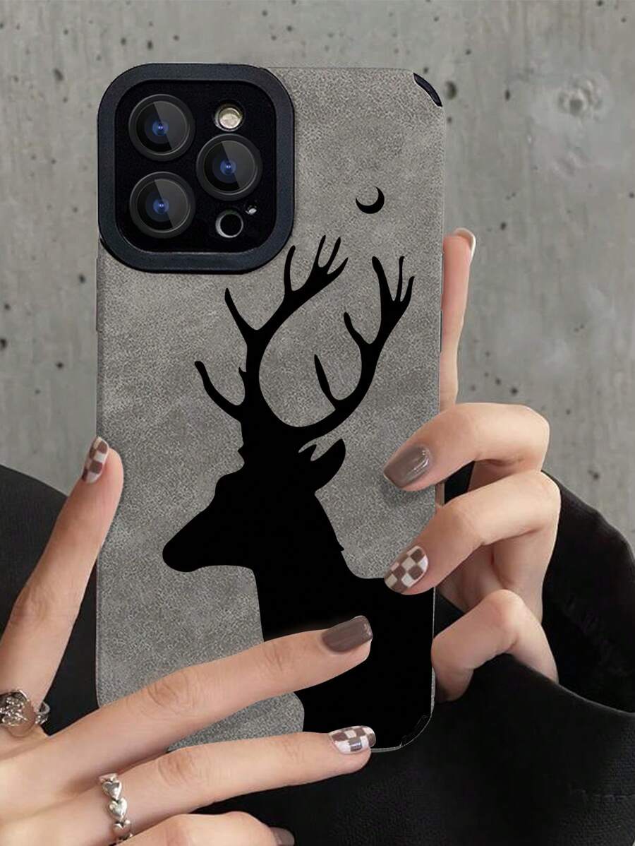 Coque De Téléphone Portable Motif Renne Anti-Chute - Gris - Voir 1