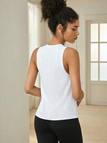 Lifespree Solid Sports Tank Top - White - View 2