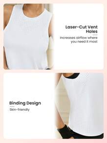 Lifespree Solid Sports Tank Top - White - View 3