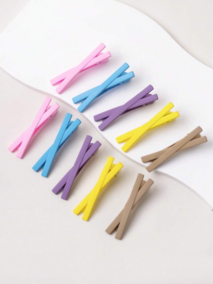 10 cái kẹp tóc cá sấu thời trang cho bé gái để trang trí tóc - Nhiều màu - Xem 1