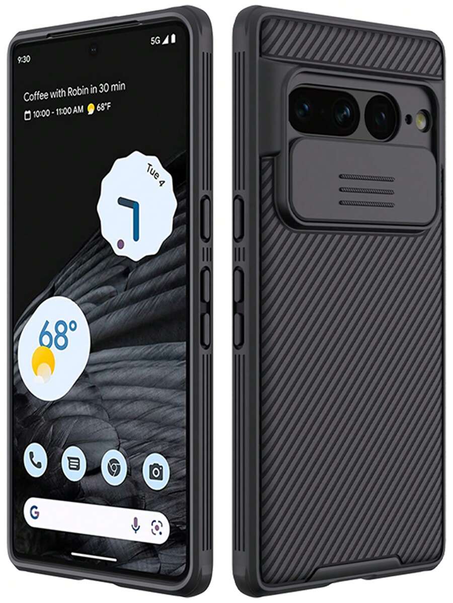 NILLKIN 1pc Case Compatible With Google Pixel 7A / 7 / 7 Pro / 6A, Premium Upgraded Shockproof Phone Case With Slide Camera Cover - Black - View 1