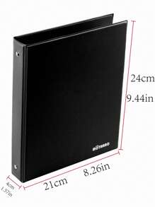 Motarro* 1pc Solid Color Loose-leaf Cover, Simple Multi-purpose Loose Leaf Notebook Cover For Office, School, Student - Black - View 3