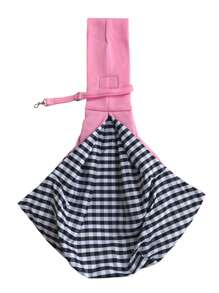 1pc pink adjustable shoulder strap pet crossbody bag suitable for outdoor travel of cats and dogs - Pink - View 3