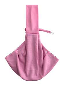 1pc pink adjustable shoulder strap pet crossbody bag suitable for outdoor travel of cats and dogs - Pink - View 4