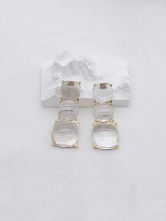 1對歐式復古宮廷風樹脂和合金耳墜適合女士派對裝飾物