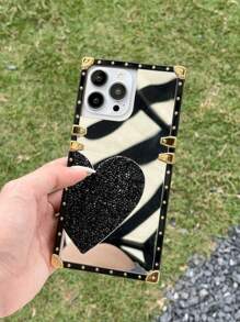 愛心圖案鏡面手機殼