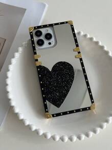 愛心圖案鏡面手機殼