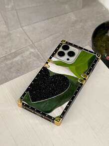 愛心圖案鏡面手機殼