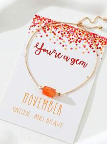 Crystal Decor Bracelet - Purple - View 6