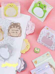 8張卡通動物圖案便簽，可愛多用途易貼便簽，適合學校學生、辦公室