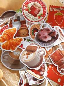 100pcs/pack Book & Slogan Graphic Material Paper, Vintage Multi-purpose Decorative Craft Paper For DIY Craft, Decoration, Hand Account - Multicolor - View 3