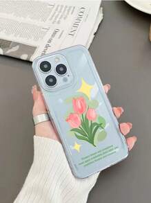 郁金香图案手机壳 - 無色 - 查看 4