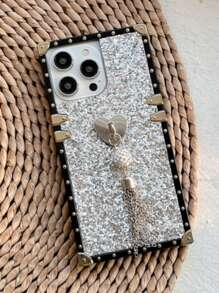 Sequin & tassel Decor Phone Case
