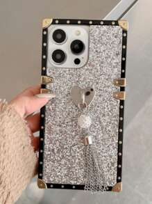 Sequin & tassel Decor Phone Case