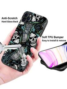 Skeleton Pattern Phone Case Grunge Phone Case