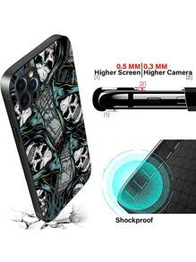 Skeleton Pattern Phone Case Grunge Phone Case