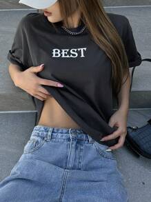 DAZY Slogan Graphic Drop Vai Tee Better TIẾN ĐỘ TỰ TIN THÀNH CÔNG CÓ THỂ TRỞ THÀNH XUẤT SẮC MỌI ĐIỀU NÀY NHƯNG KHÔNG CÓ GÌ CÓ GIÁ TRỊ ĐẾN DỄ DÀNG VÀ THOẢI MÁI LÀ MỘT PANDID TRỞ NÊN TỐT HƠN Ở MỘT ĐIỀU GÌ PHỤ THUỘC ÍT HƠN VÀO DOLS Bẩm sinh SẴN SÀNG THỰC HÀNH HOẠT ĐỘNG TRÊN MỘT TÌM KIẾM PHẢN HỒI THƯỜNG XUYÊN CHÍNH XÁC HƠN TỐT NHẤT - Màu xám đen - Xem 5