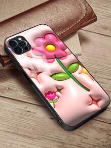 1pc Pink Phone Case, Soft Tpu & Hard Cover Hybrid, Anti-drop & Scratchproof, Full Lens Protection, Thin & Stylish, Compatible With Iphone/samsung/xiaomi/redmi/oppo/oneplus