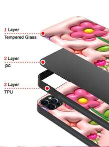 1pc Pink Phone Case, Soft Tpu & Hard Cover Hybrid, Anti-drop & Scratchproof, Full Lens Protection, Thin & Stylish, Compatible With Iphone/samsung/xiaomi/redmi/oppo/oneplus