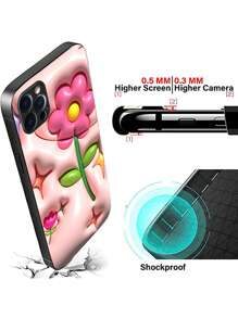 1pc Pink Phone Case, Soft Tpu & Hard Cover Hybrid, Anti-drop & Scratchproof, Full Lens Protection, Thin & Stylish, Compatible With Iphone/samsung/xiaomi/redmi/oppo/oneplus