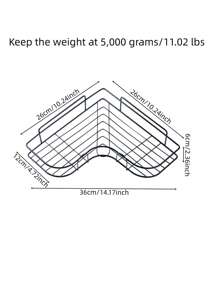 1 pieza Almacenamiento de baño hierro simple negro esquina almacenamiento para cuarto de baño lavandería - Negro - Ver 3