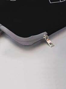 Flower Pattern Laptop Bag - Black and White - View 3