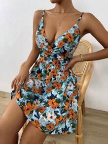 SHEIN VCAY Floral Print Cami Dress - Multicolor - View 5