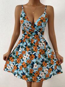 SHEIN VCAY Floral Print Cami Dress - Multicolor - View 6