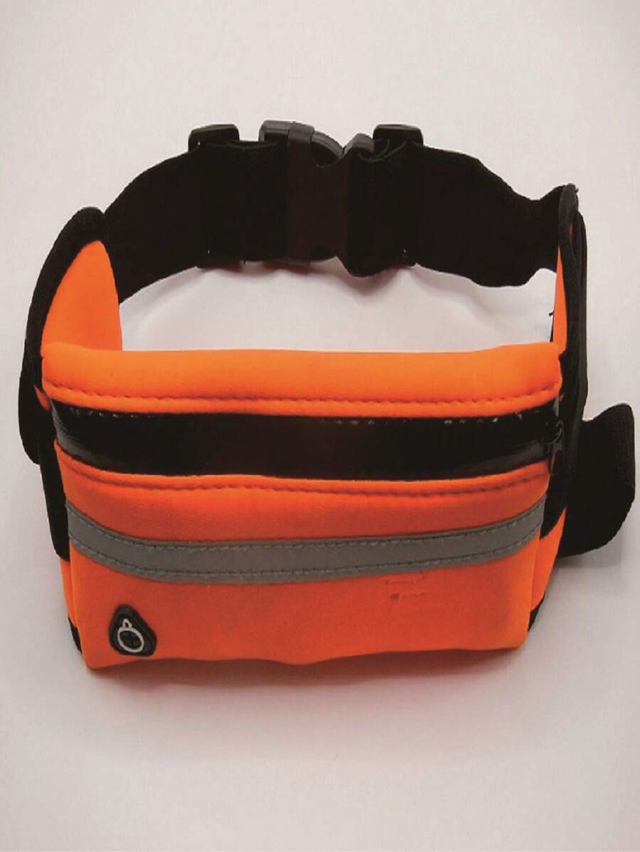 Water Resistant Polyester Zipper Running Waist Bag - Orange - View 1