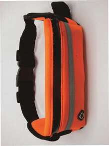 Water Resistant Polyester Zipper Running Waist Bag - Orange - View 3