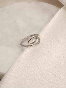 1入組時尚鋅合金星座裝飾戒指適合女士日常裝飾 - 彩色 - 查看 2