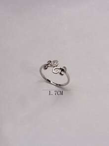 1入組時尚鋅合金星座裝飾戒指適合女士日常裝飾 - 彩色 - 查看 3